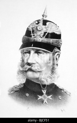 Wilhelm i. (1797-1888) auf Gravur aus den 1800er Jahren. König von Preußen im Jahr 1861-1888 und ersten deutschen Kaiser während 1871-1888. Stockfoto