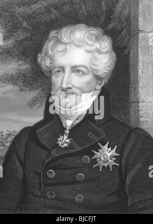 Georges Cuvier (1769-1832) auf Gravur aus den 1800er Jahren. Französischer Naturforscher und Zoologe. Stockfoto