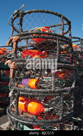 Half Moon Bay, Kalifornien Dungeness Krabbensaison, Krabbe Töpfe Stockfoto