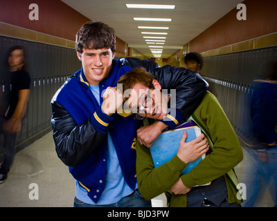 High School Jock und Nerd. Stockfoto