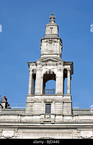 der 1930er Jahre Turm der dritten Kirche Christi Wissenschaftler in Mayfair, London, England, Architekten Lanchester & rickards Stockfoto