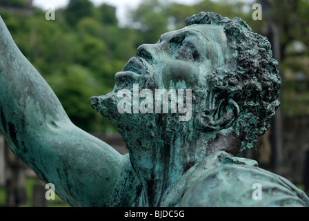 Detail zeigt den Kopf eines Sklaven vom Memorial Scottish-Amerikanern, kämpfte im amerikanischen Bürgerkrieg, Edinburgh. Stockfoto