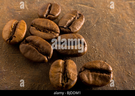 Kaffeebohnen hautnah Stockfoto
