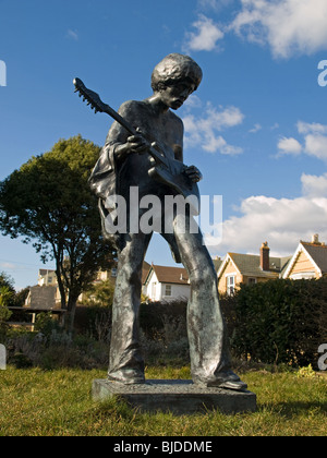 Statue von Jimi Hendrix an Dimbola Lodge Süßwasser Isle Of Wight UK Stockfoto