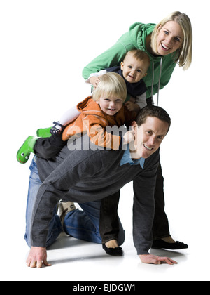 vierköpfige Familie Stockfoto