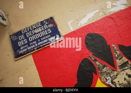 Melden Sie keine littering Paris Frankreich Stockfoto