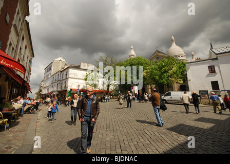 Setzen Sie Jean Marais Montmartre Paris Frankreich Stockfoto