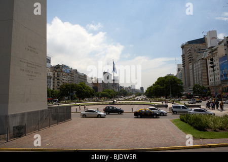 Plaza De La Republica und Ave 9 de Julio Hauptstadt Buenos Aires Bundesrepublik Argentinien in Südamerika Stockfoto