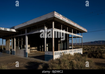 Verlassene Tankstelle, Yermo, California, Vereinigte Staaten von Amerika Stockfoto