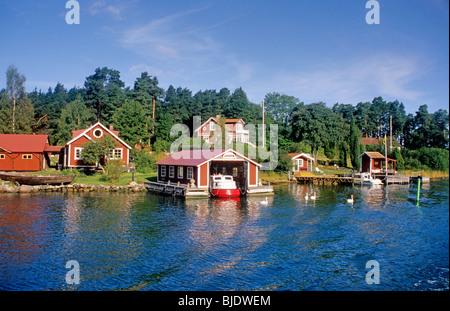 Stockholmer Schären Idylle, Stegesund Island, Schweden Stockfoto