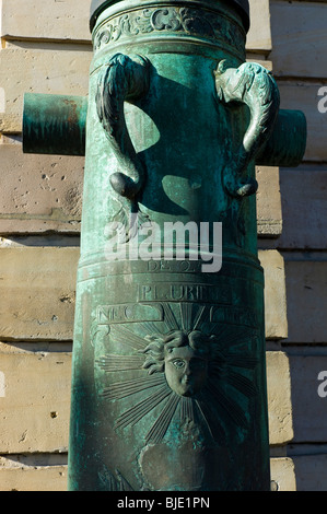 Alte Kanone bestand, Straßburg, Elsass, Frankreich Stockfoto