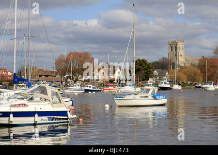 Fluss Stour Avon Stadt Christchurch Dorset England uk gb Stockfoto