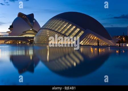 Spanien-Valencia-Stadt der Künste & Wissenschaften Gebäude Ciudad de Las Artes y de Las Ciencias Wissenschaft Museum Planetarium ozeanographische p Stockfoto