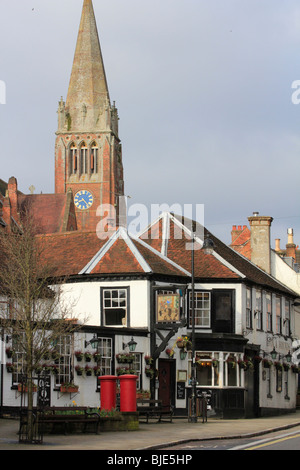 Lyndhurst Stadtzentrum High Street New Forest, Hampshire, England. Stockfoto