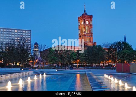 Rotes Rathaus, Rathaus, Alexanderplatz, Berlin, Deutschland, Europa Stockfoto