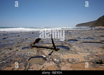 Der Anker aus dem 1869 Marie Gabrielle Schiffbruch, Moonlight Head, Great Ocean Road, Victoria, Australien Stockfoto