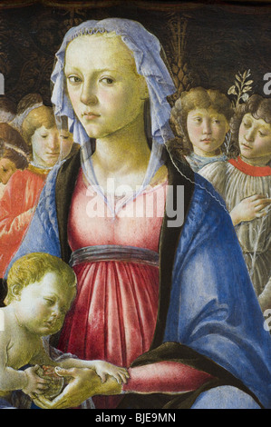 Alesandro Filipepi aka Botticelli die Jungfrau und das Kind umgeben von fünf Engel 1470 XV th Jahrhundert Rtai Stockfoto