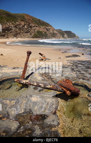 Der Anker aus dem 1869 Marie Gabrielle Schiffbruch, Moonlight Head, Great Ocean Road, Victoria, Australien Stockfoto