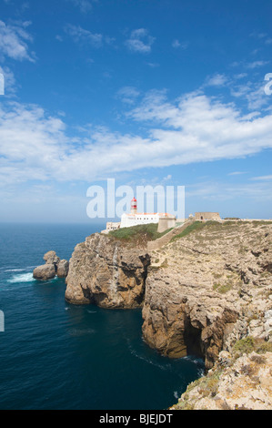 Leuchtturm, Cabo de Sao Vicente, Algarve, Portugal Stockfoto