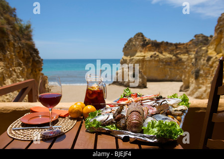 Restaurant, Praia Dos Tres Irmãos, Alvor, Algarve, Portugal Stockfoto