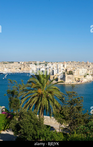 Blick von Valletta nach Vittoriosa, Malta Stockfoto