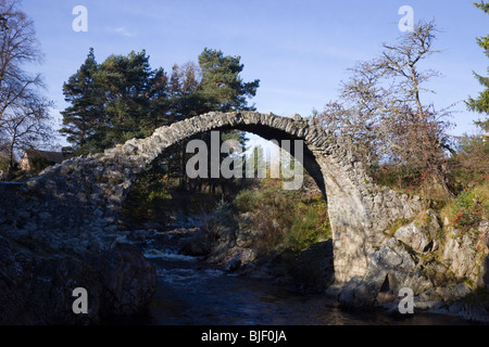 Alten Lastesel Brücke, Carrbridge, Cairngorms Nationalpark Schottland Stockfoto