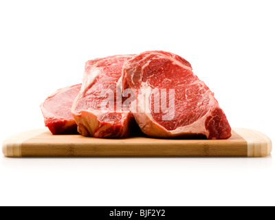 Haufen von Rindersteaks Stockfoto