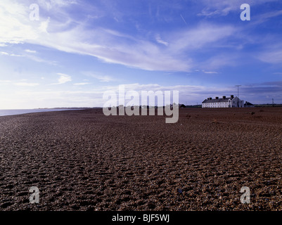 Schindel-Straße an der Küste von Suffolk. Stockfoto