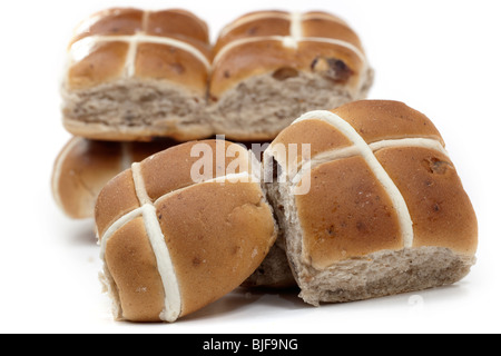 Haufen von Hot Cross buns Stockfoto