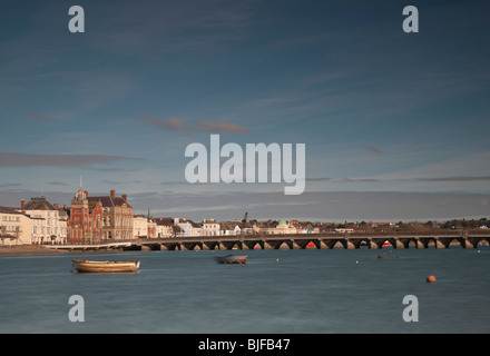 Bideford Bridge und dem Kai an einem frühen Sommer-morgen Stockfoto