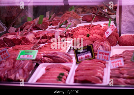 Die Fleisch-Markt am Victoria Market, Melbourne, Australien. Stockfoto