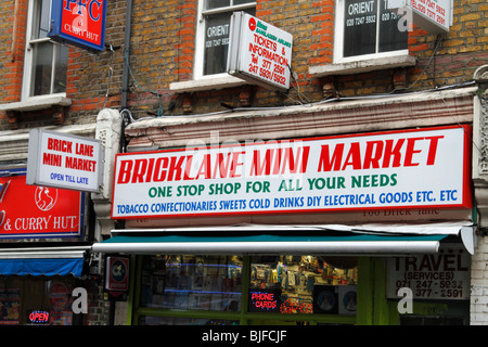 Bricklane Mini Markt, London Stockfoto