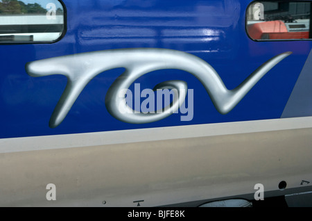 Logo auf einem TGV-Zug, Paris, Frankreich Stockfoto