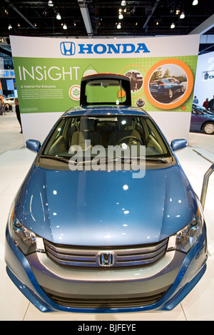 Honda Insight Hybrid. Alternativen Kraftstoffen betriebene Fahrzeuge in 2009 Los Angeles Auto Show, LA Convention Center in Kalifornien USAg Stockfoto