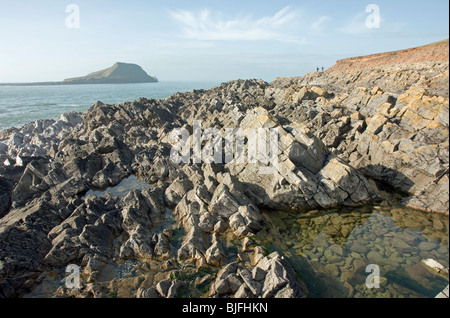 Wurmkopf auf der Gower-Halbinsel in der Nähe von Swansea in Süd-Wales Stockfoto