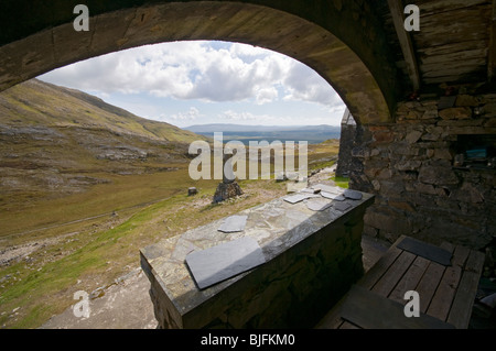 Statue von Saint Patrick aus dem Altar, Maumeen Pass, Maumturk Mountains, Connemara, County Galway, Irland Stockfoto