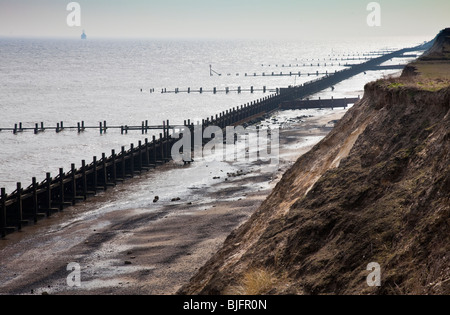 Küstenerosion Corton Suffolk Stockfoto