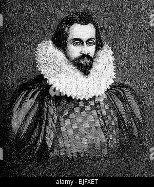 Devereux, Robert, 2nd Earl of Essex, 10.11.1565 - 25.2.1601, englischer Höfling und General, Porträt, Holzgravur, 19. Jahrhundert, Stockfoto
