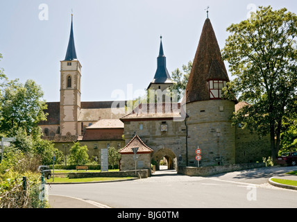 Rodelseer Tor, Iphofen, Franken, Deutschland zu senken. Stockfoto