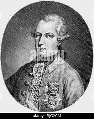 Joseph II., 13.3.1741 - 20.2.1790, Heiliger römischer Kaiser 18.8.1765 - 20.2.1700, Porträt, Holzgravur, 19. Jahrhundert, Stockfoto