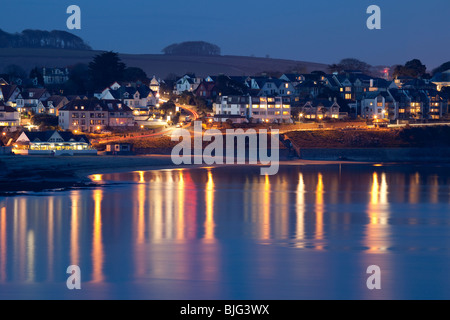 Gyllyingvase Strand in der Nacht Stockfoto