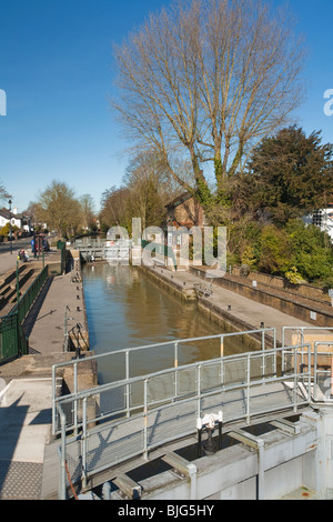 Boulter Lock und Ray Mill Insel auf der Themse in Maidenhead, Berkshire, Großbritannien Stockfoto