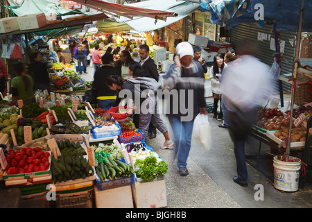 Gemüse Stall auf Graham Street, Central, Hong Kong, China Stockfoto