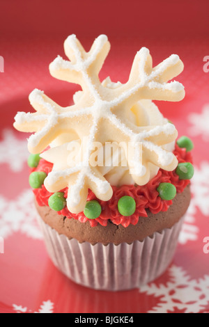 Schokolade Cupcake für Weihnachten- Stockfoto