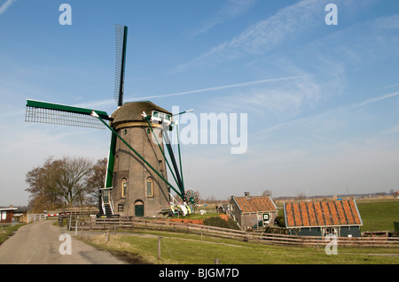 Lijkermolen Koppoel Windmühle in der Nähe von Leiden Kager Plassen Niederlande Holland Stockfoto