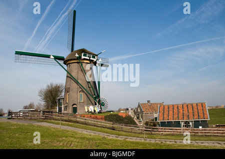 Lijkermolen Koppoel Windmühle in der Nähe von Leiden Kager Plassen Niederlande Holland Stockfoto