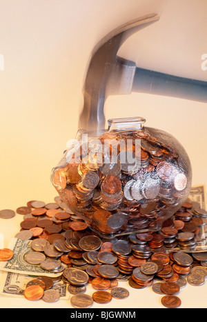 Die Inflation hat 2022 die Schweinebanken in den Vereinigten Staaten zerstört Stockfoto