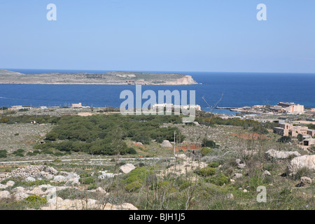 Blick über den North Comino-Kanal in Richtung Gozo Malta Stockfoto