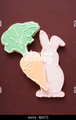 Ostern-Kekse (Karotte, Osterhase)- Stockfoto