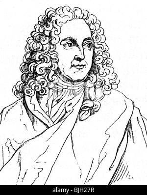 Law, John, 16.4.1671 - 21.3. 1729, schottischer Ökonom und Banker, Porträt, Holzgravur, 19. Jahrhundert, Stockfoto